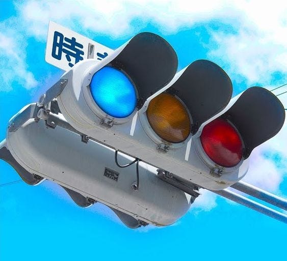 Blue signal in japan